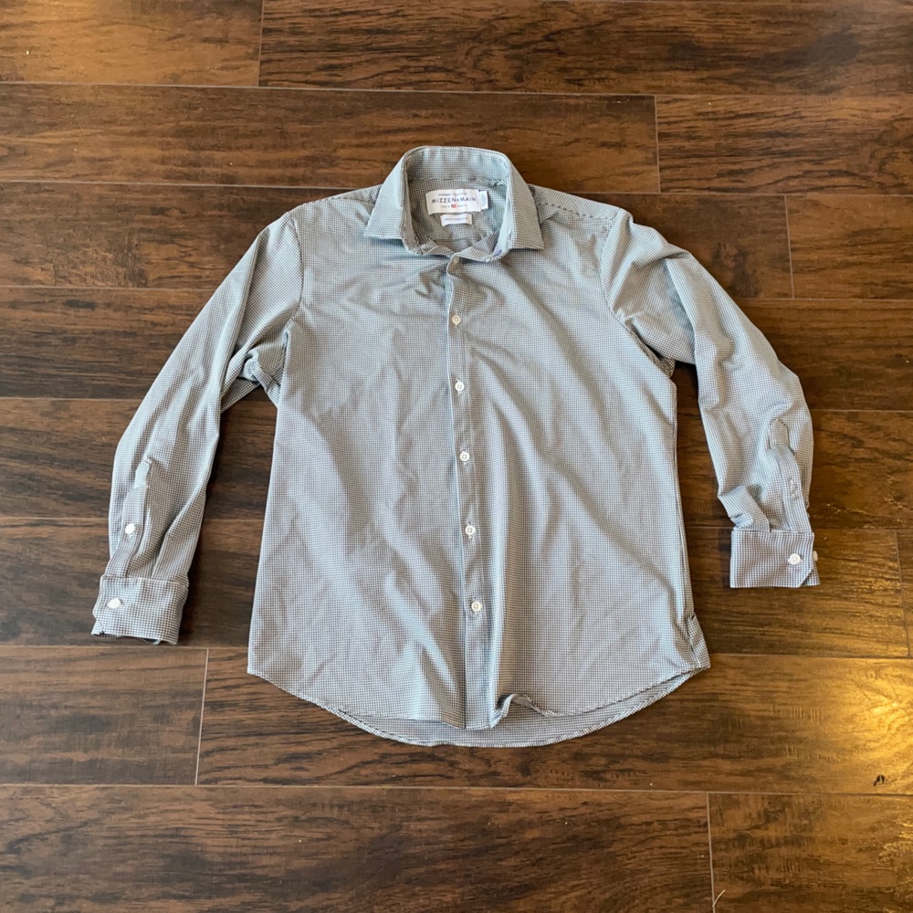 Mizzen + Main Spinnaker collection black white check button down shirt
